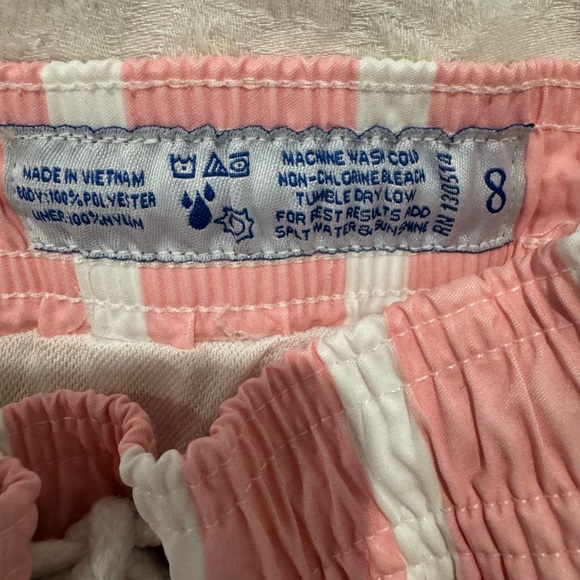 Strong boalt Pink and White Striped lined swim shorts - Picture 6 of 6